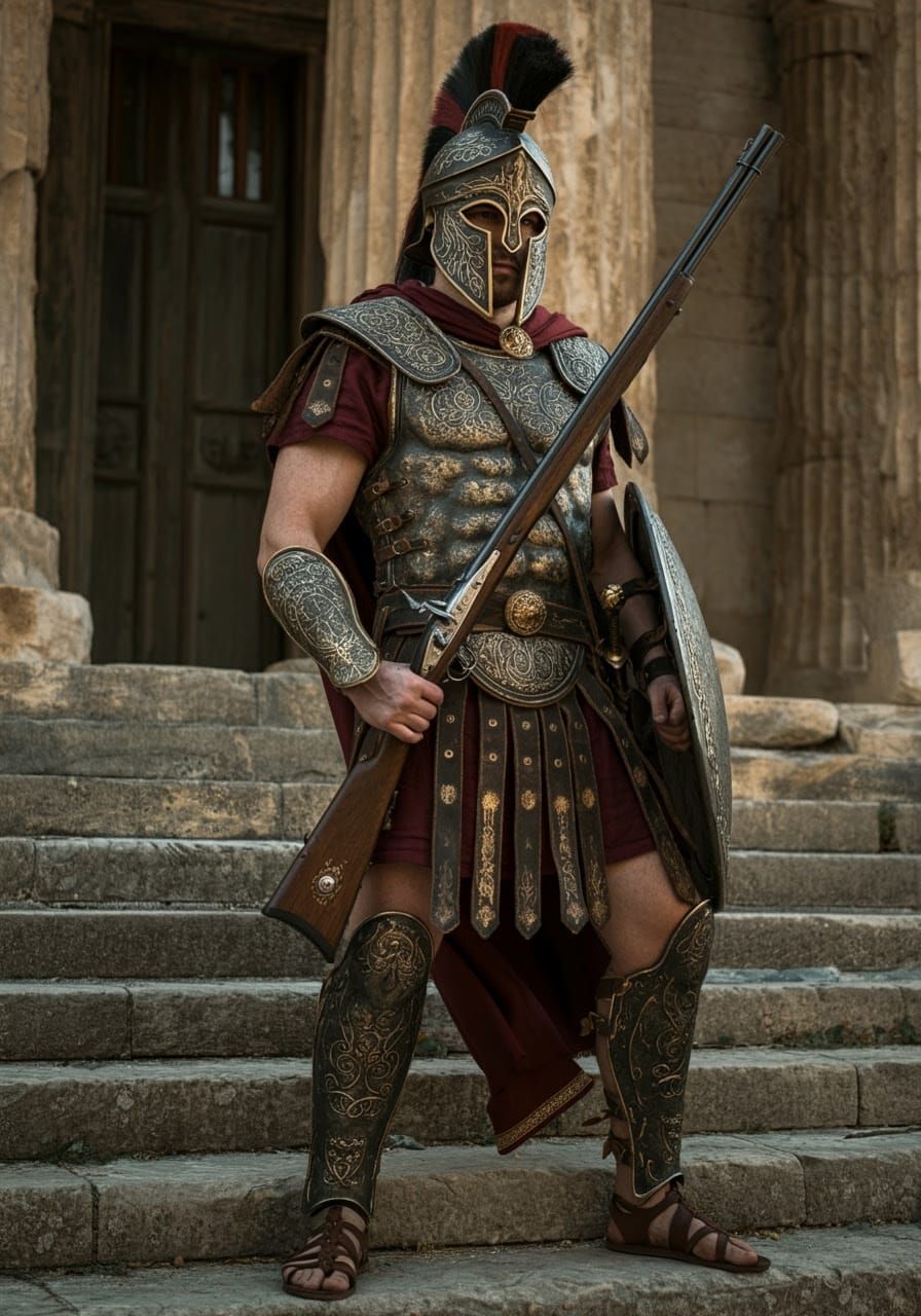 Medieval Warrior in Ancient Armor