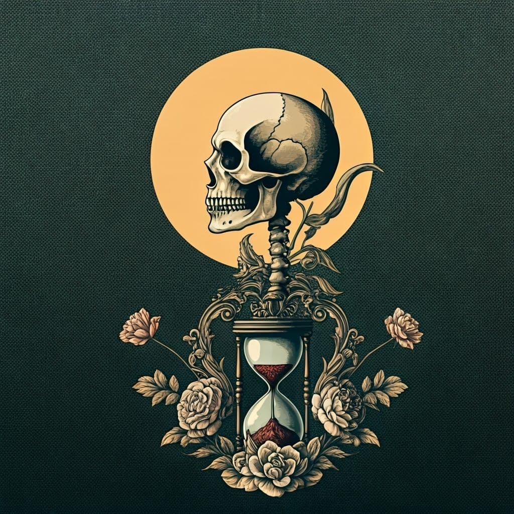 Memento Mori: Sun Profile in Mixed Media Collage