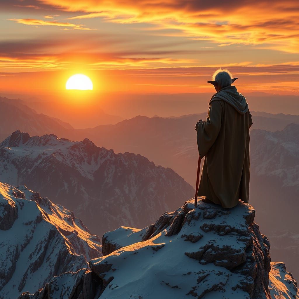 Wise Yoda Surveys Mystical Landscape