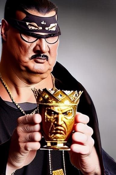 Crowned Raven Bathing in Golden Corn Cup