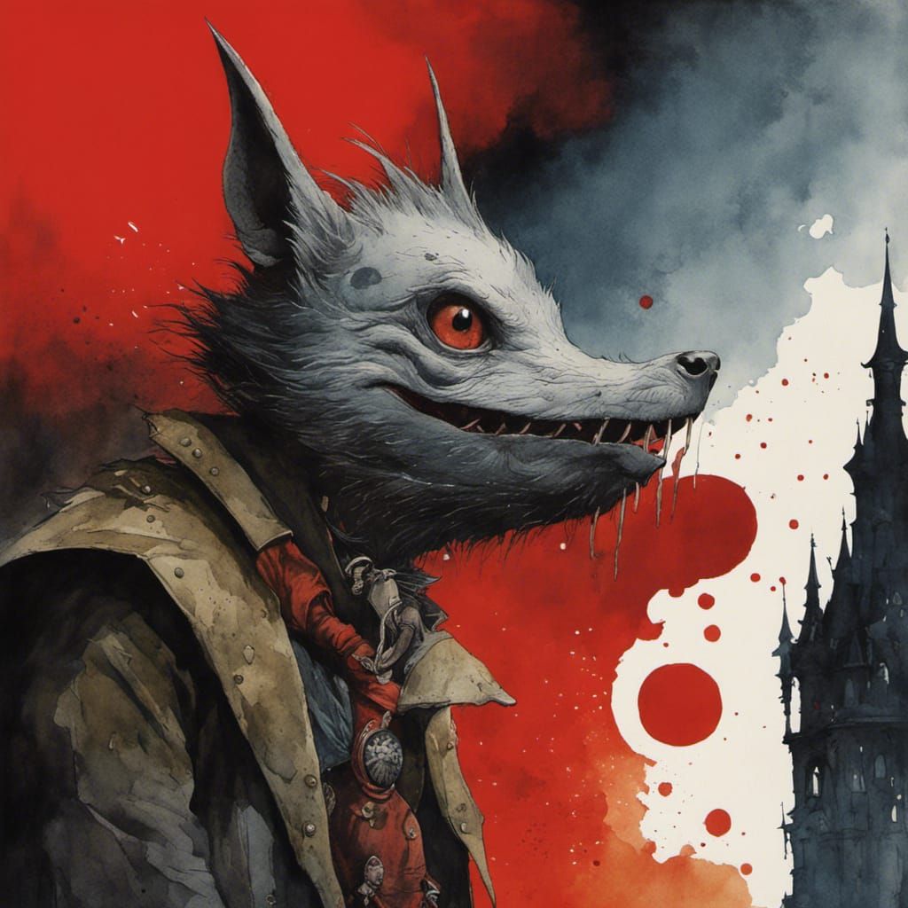 Furious Vampire in Watercolour Style