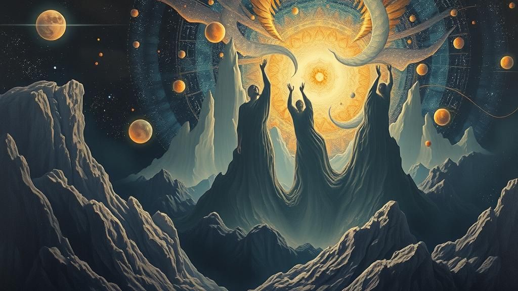 Cosmic Nexus of Multiverse in Surrealist Style