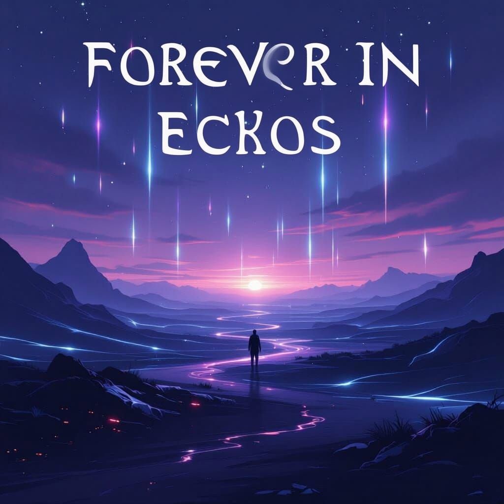 Cosmic Landscape with Ghostly Light Trails