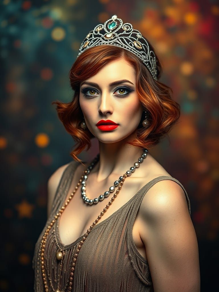 Glamorous Flapper Queen in Artistic Photography