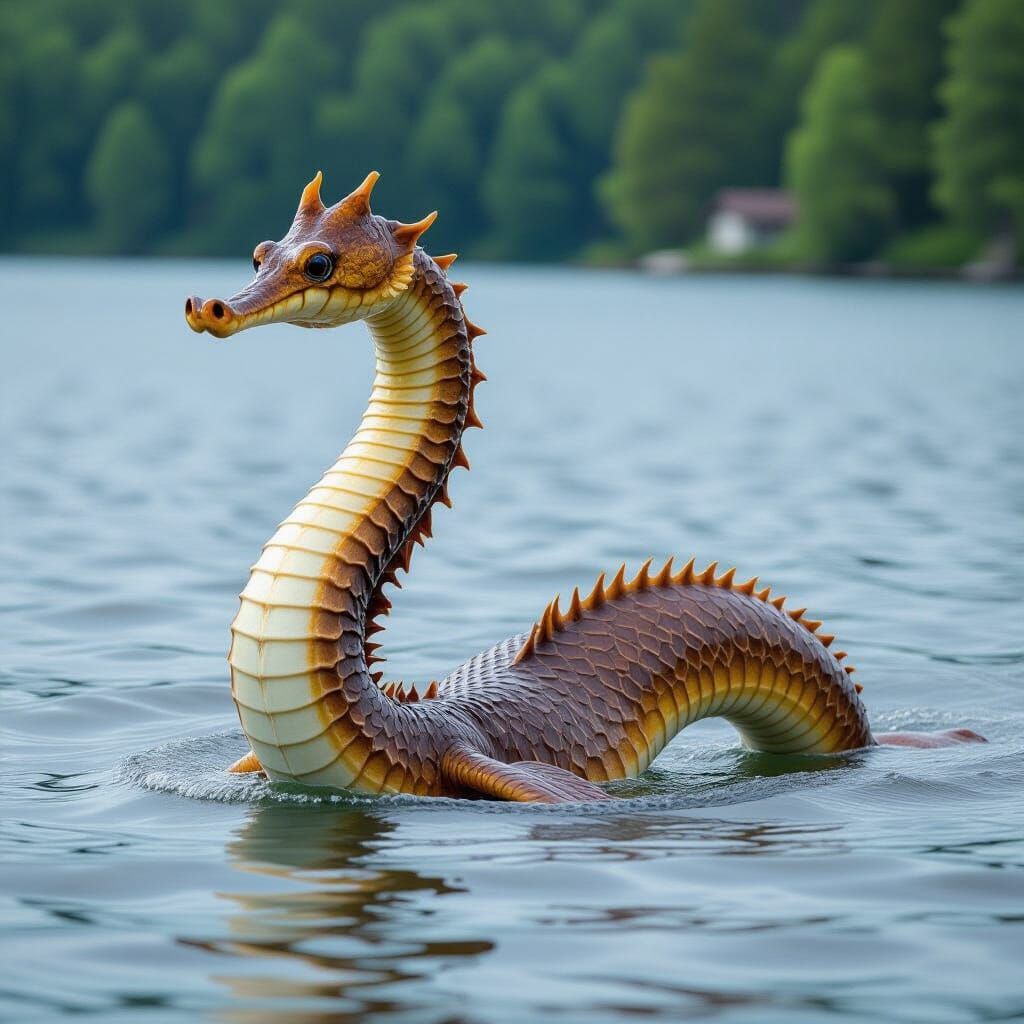 Serpentine Sea Monster in Canadian Lake