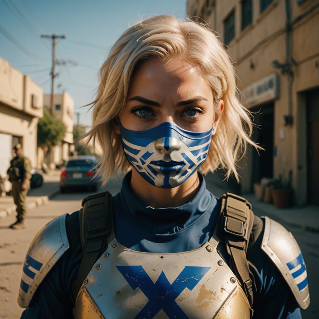 Heroic Israeli Female Soldier in Epic Cinematic Portrait