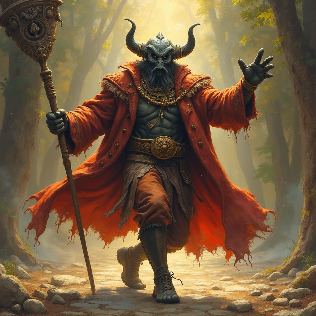 Epic Fantasy Bard Dances with Energetic Passion