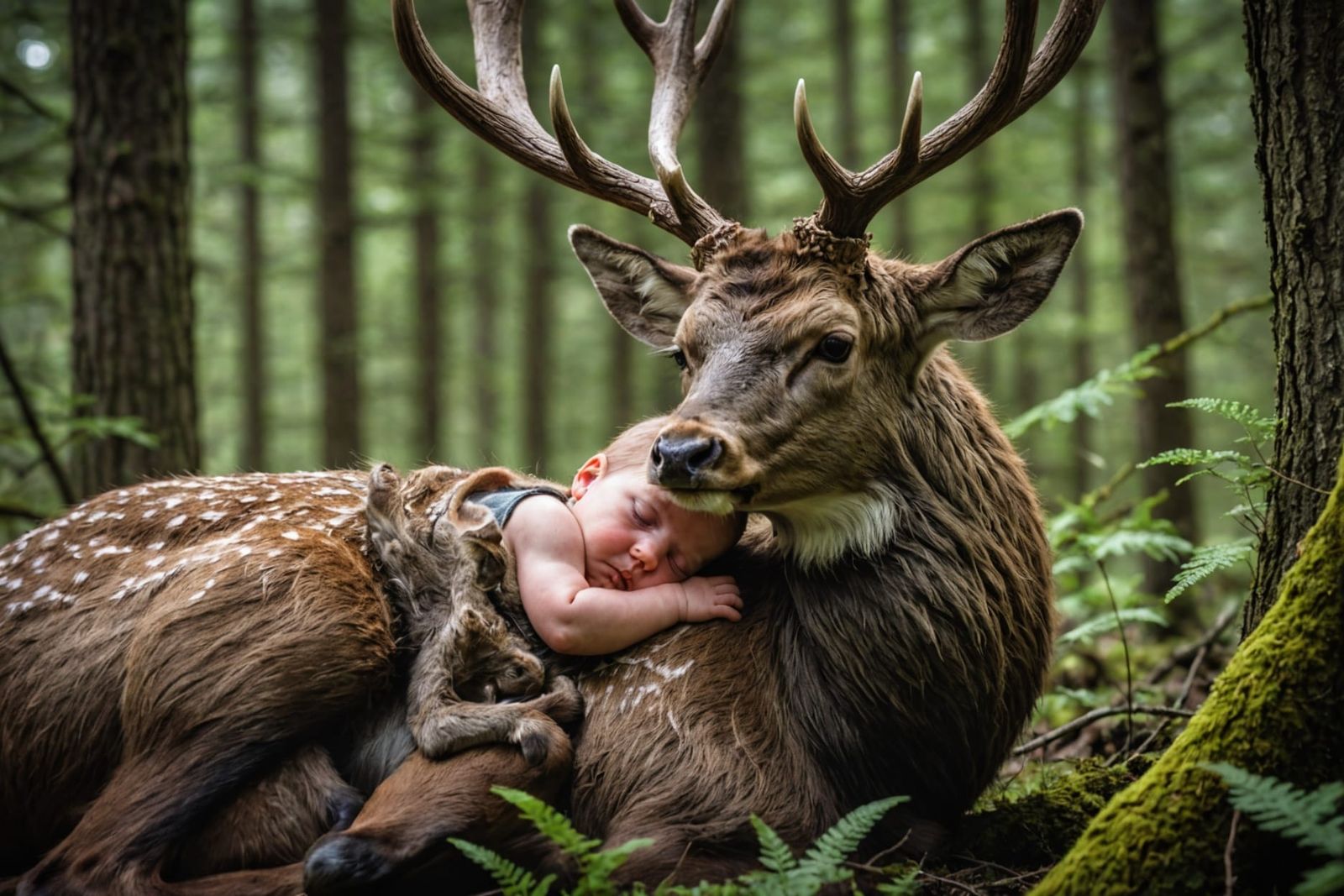 The baby and the Deer