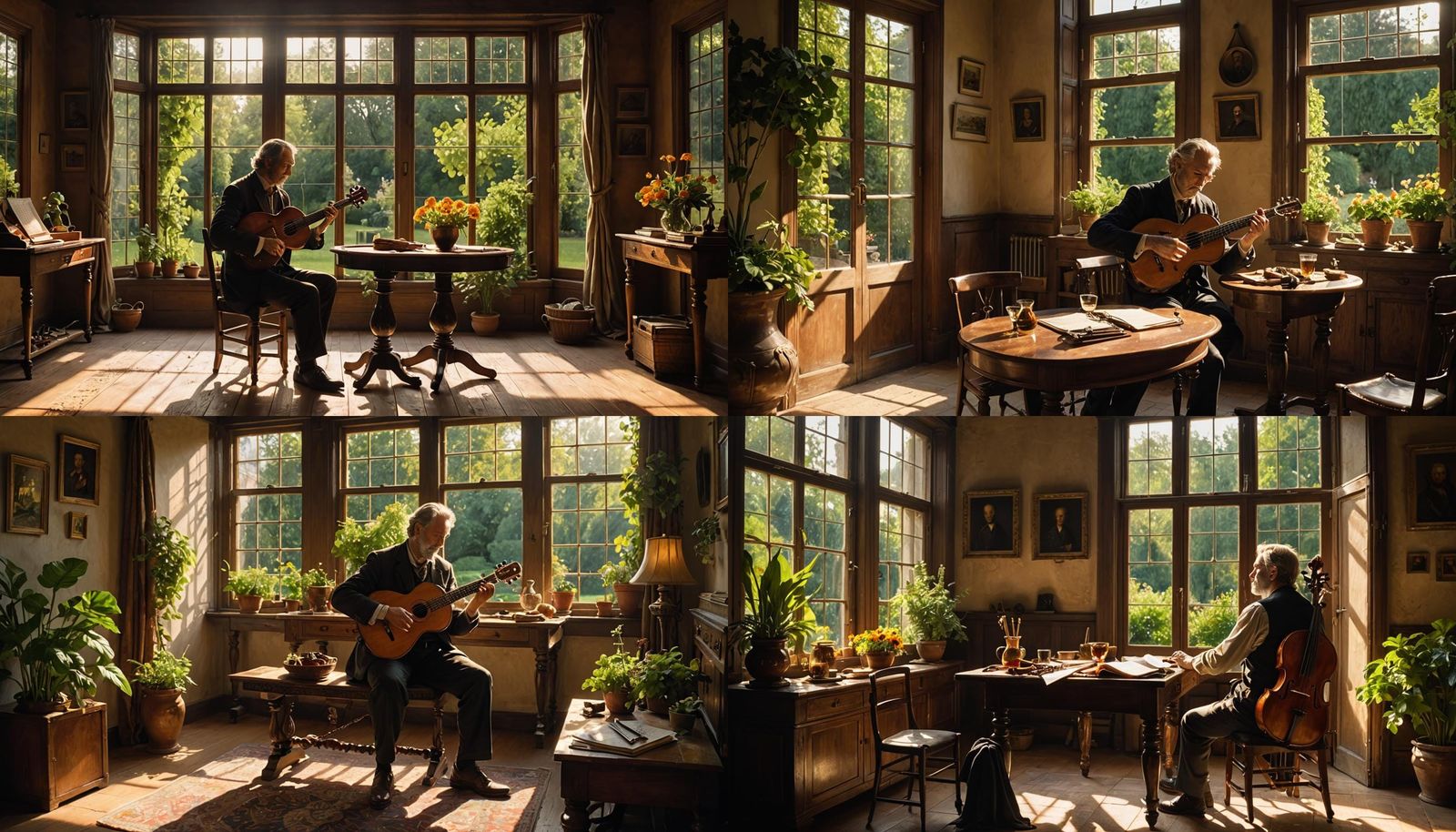 Renaissance Musician Contemplates Melody in Sunlight