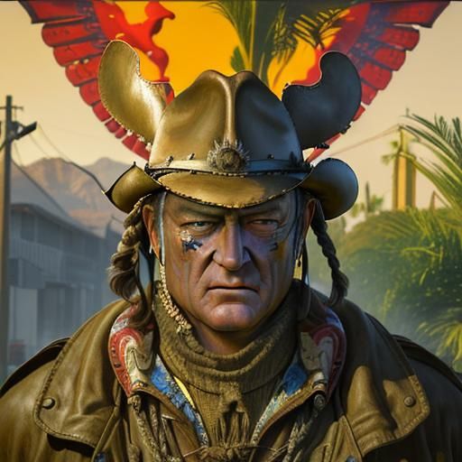 Detailed 3D Portrait of a Wide-Faced Man