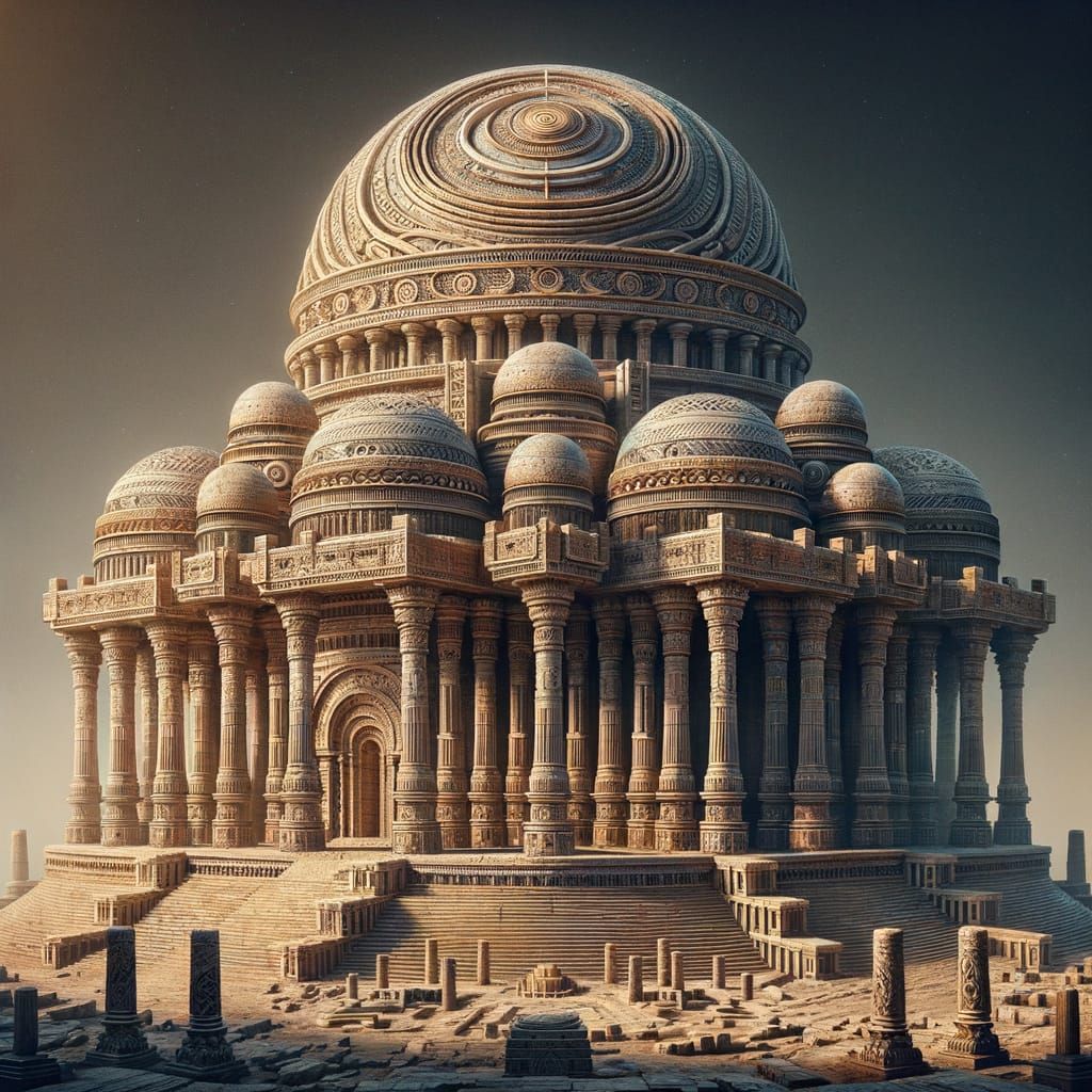 Ancient Borrai Temple of Innurlan in Resilient Stone and Ado...