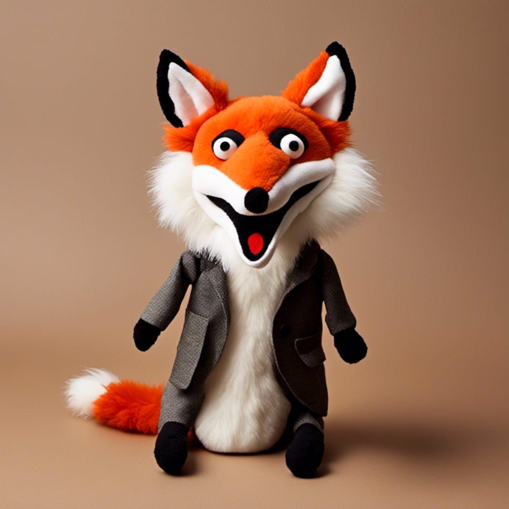 Cartoon Screaming Fox Hand Puppet