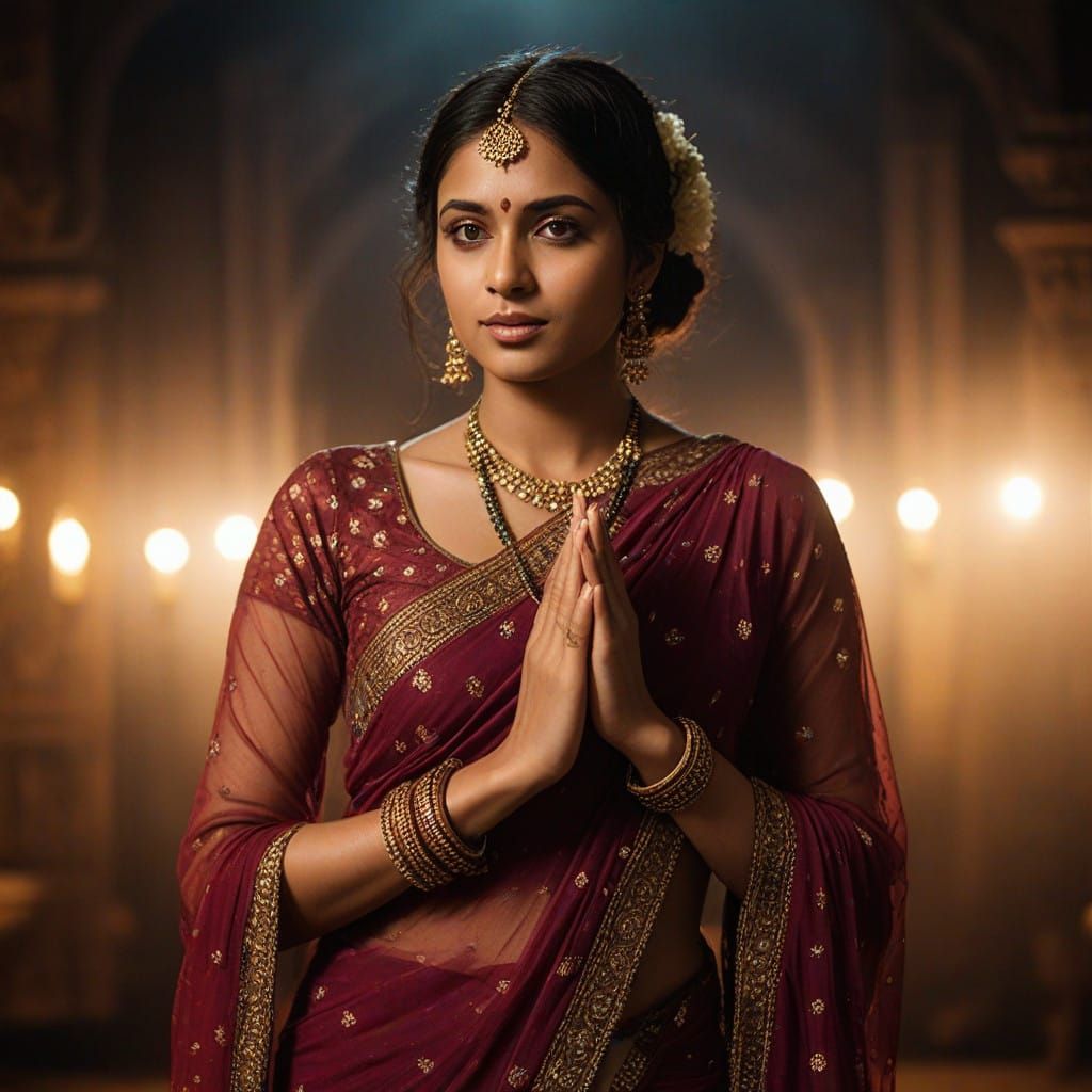 Ethereal Indian Beauty in Vibrant Saree