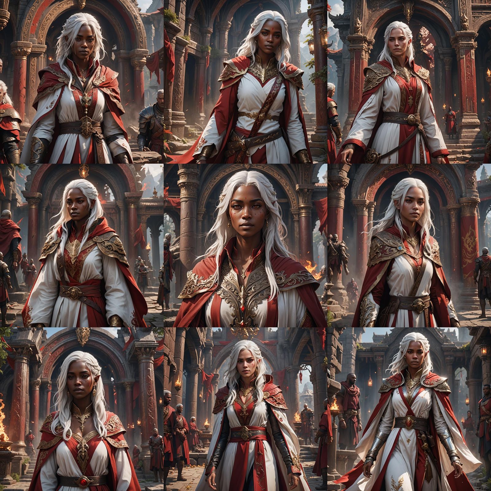 Androgynous Warrior in Red Robes: Fantasy Concept Art