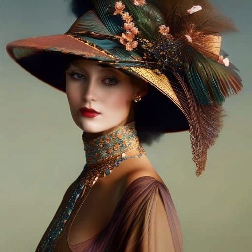 Elegant Woman in Vintage Hat Portrait