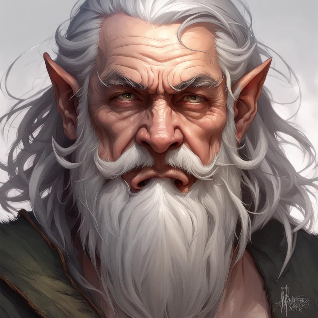 Fantasy Portrait of an Ugly Old Elf in Digital Art