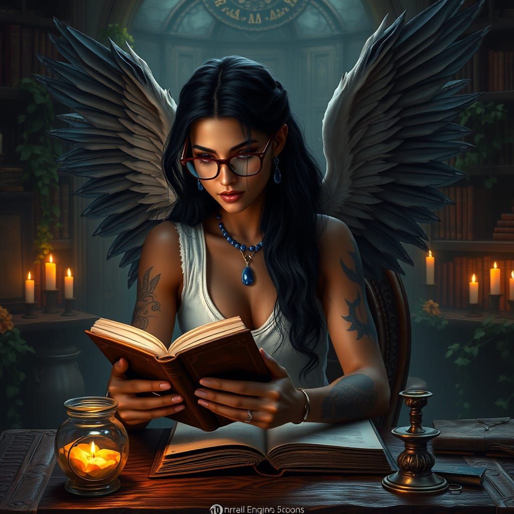 Ishtar Goddess of Heaven in Dimly Lit Temple