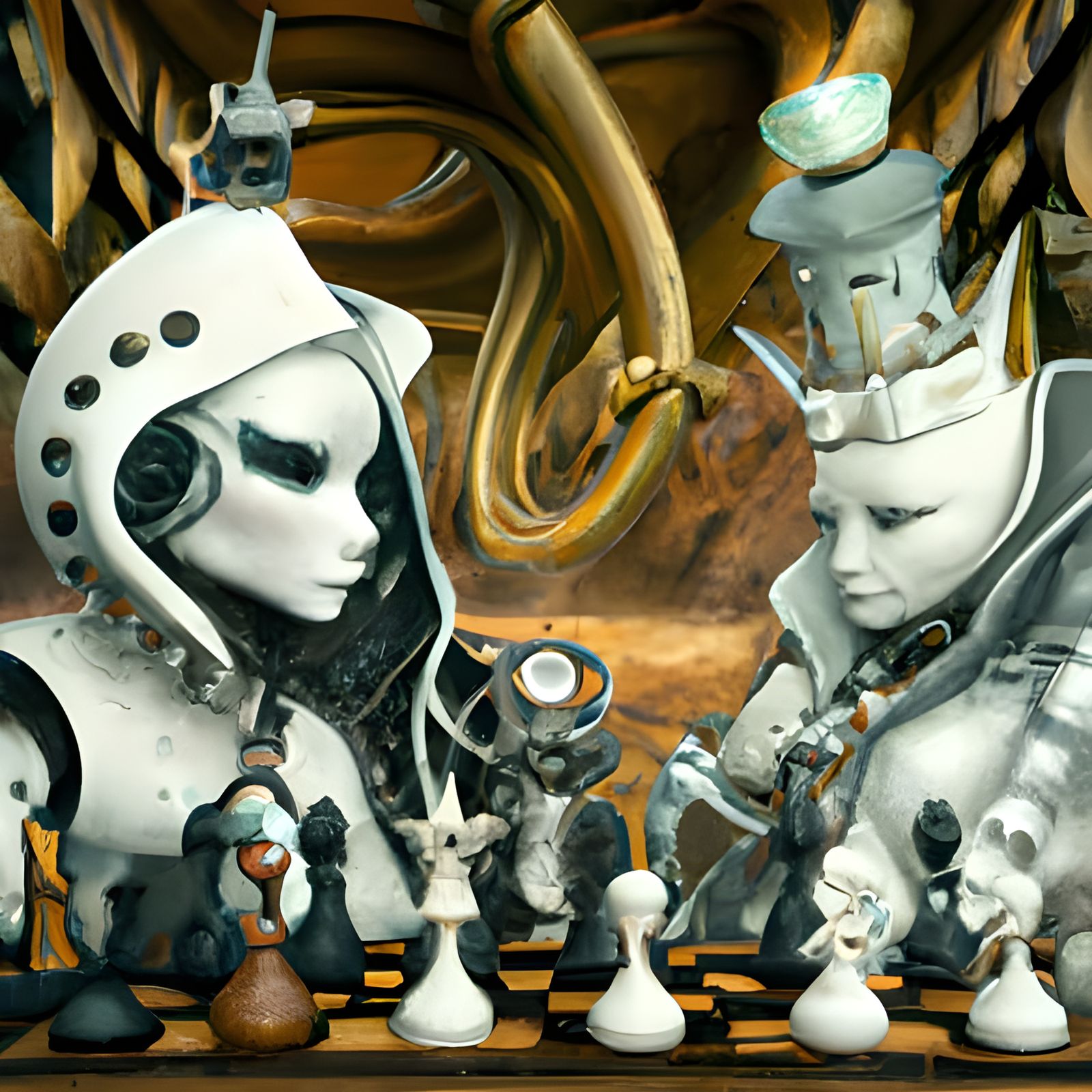 Alien Chess Queen Mates King on Surreal Board