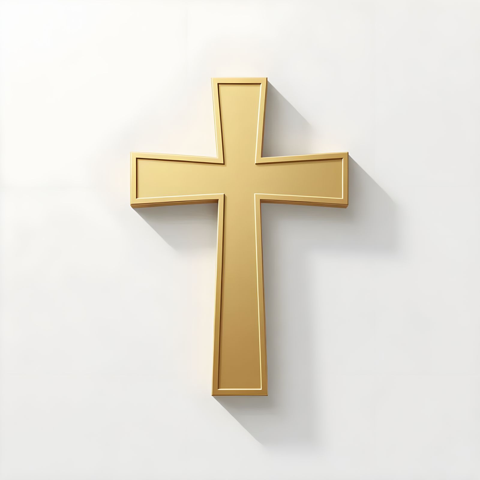 Golden Christian Cross Icon: Modern Minimalist Design