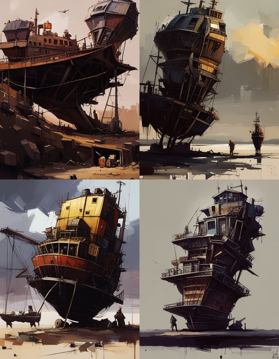 Steampunk Airship Design in McQue Style