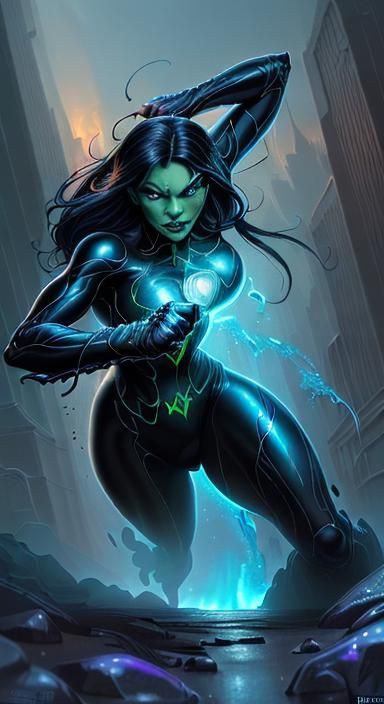 Shego as Fantastic Four in Comic Book Art