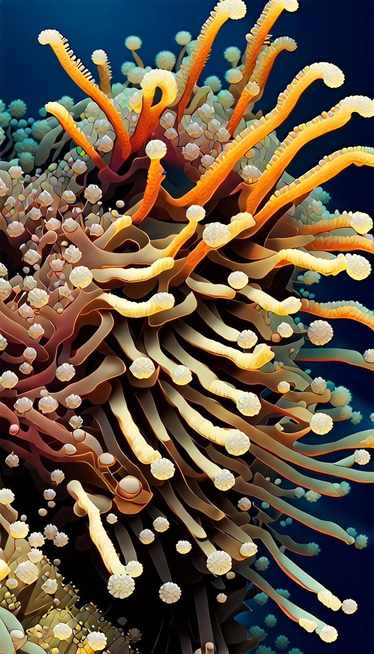 Methane Clathrates Tube Worms in Maximalist Digital Art