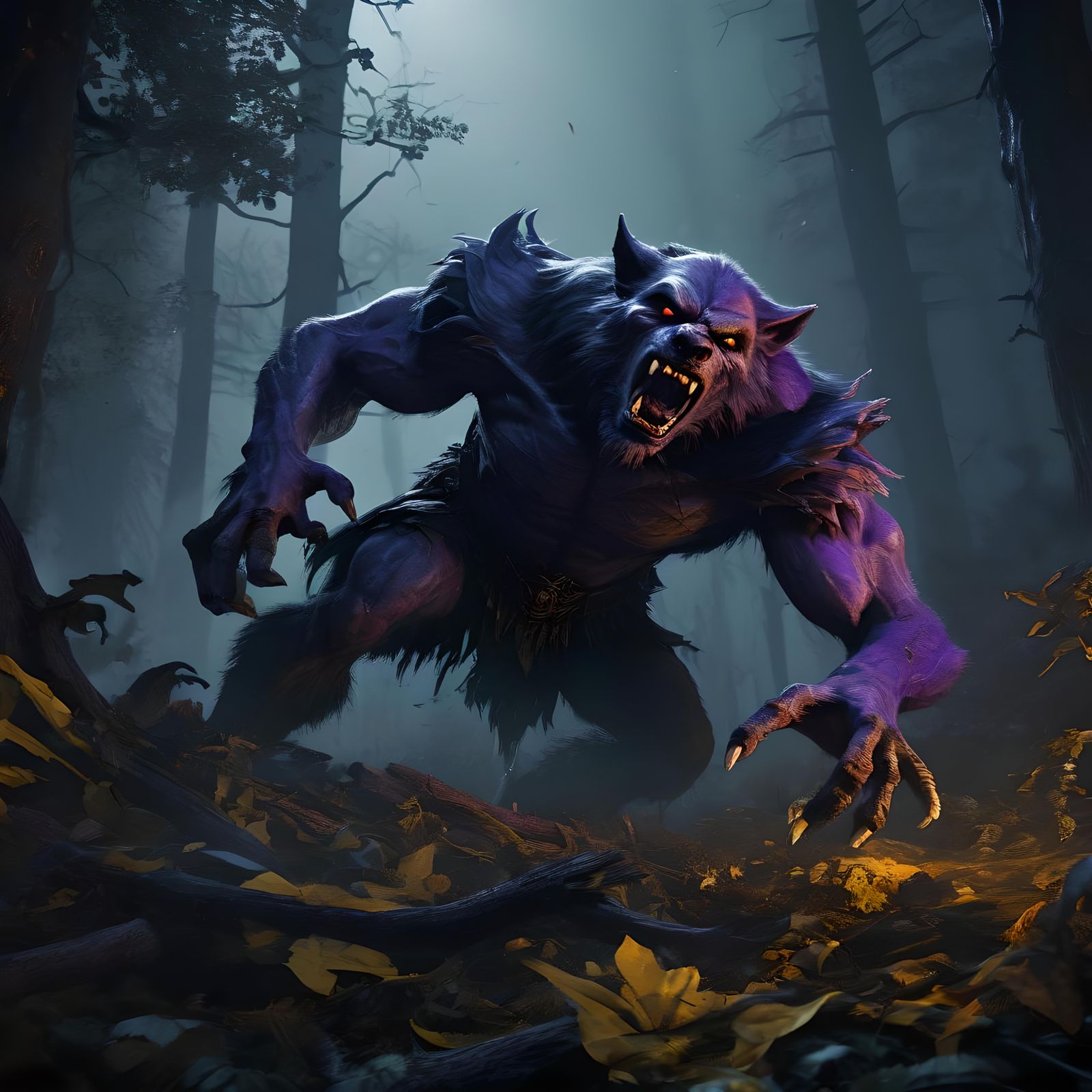 Werewolf vs Vampire: Dark Fantasy Concept Art