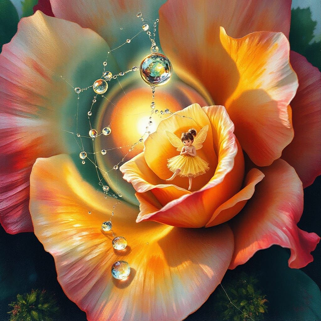 Fairies in Rose: A Gouache Impressionist Dream