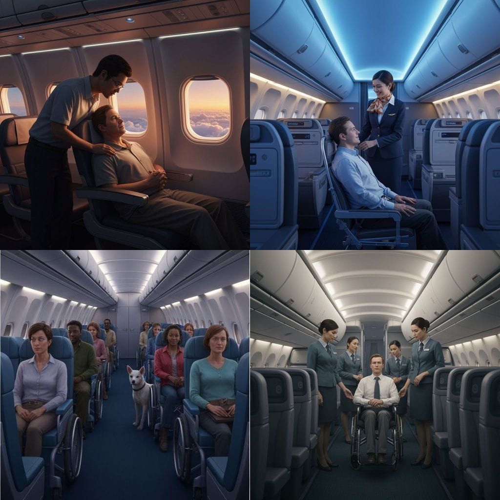 Accessibility Features Inside an Airplane Cabin