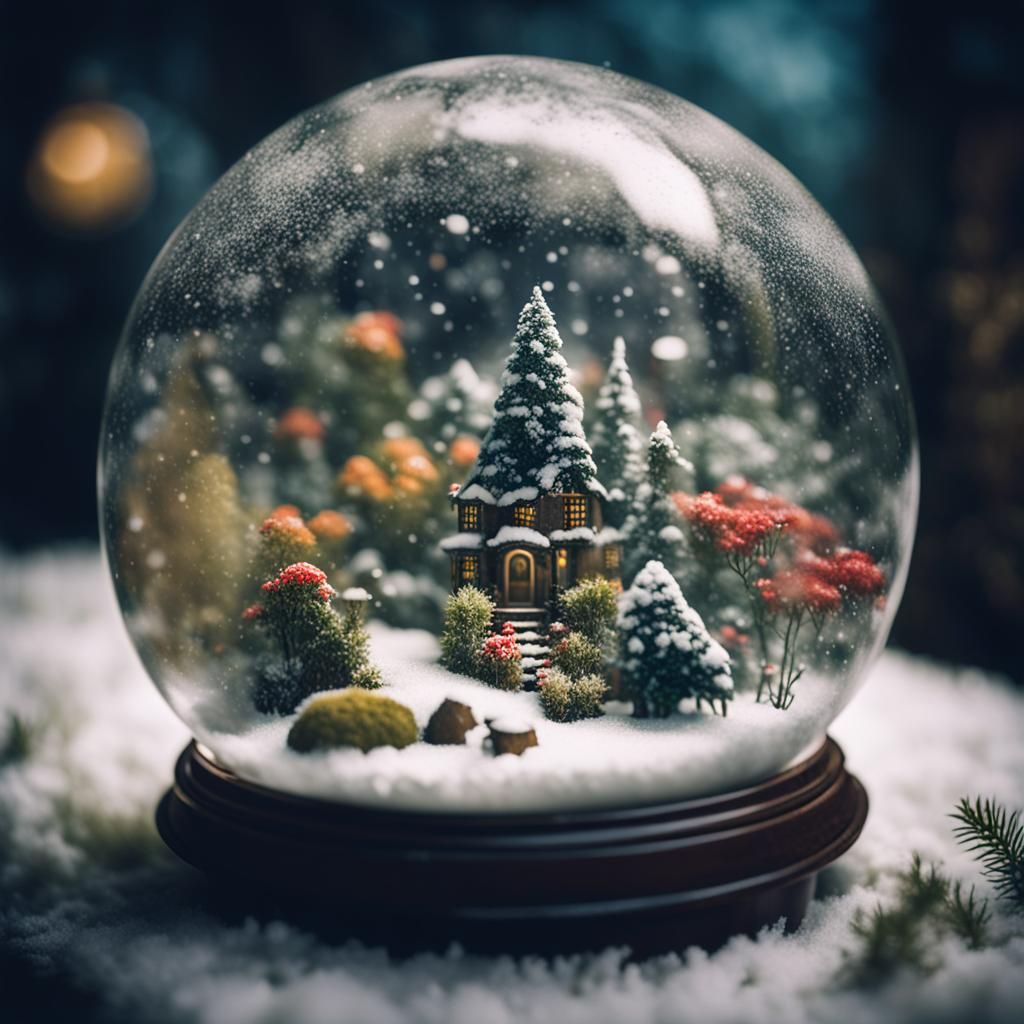 Garden in a Snow Globe: Cinematic Film Still