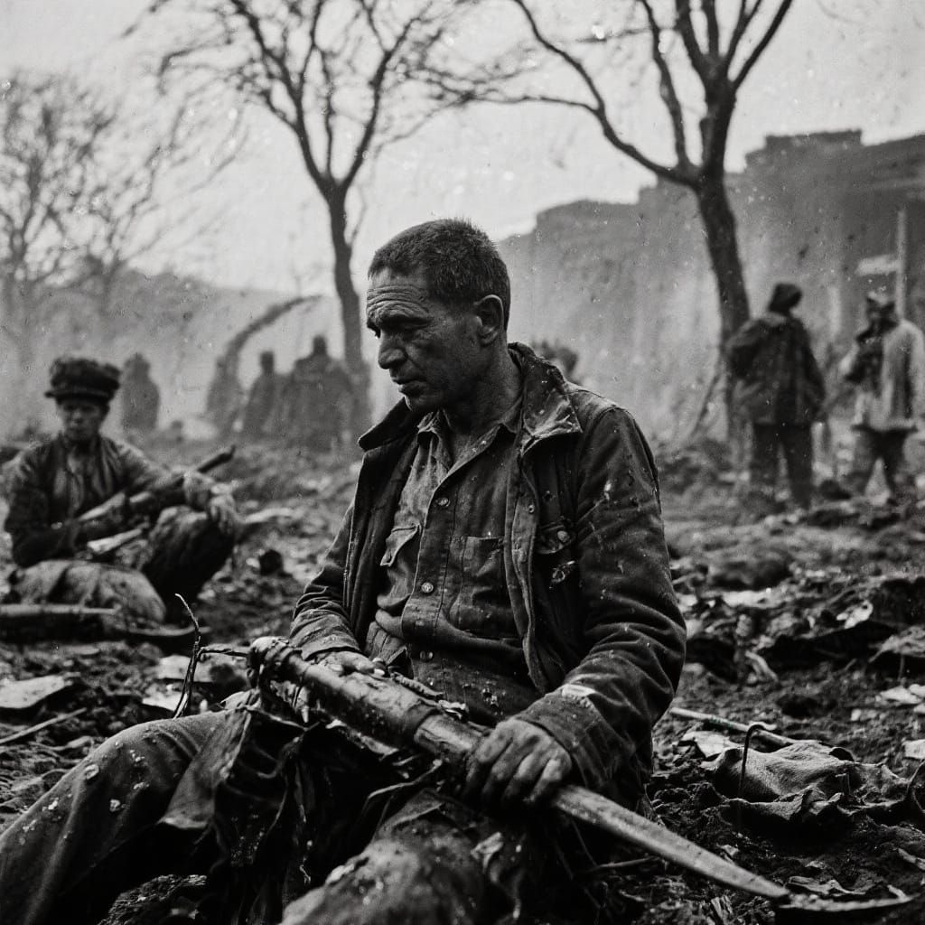 Grimdark Scene Photographed in Realistic Style