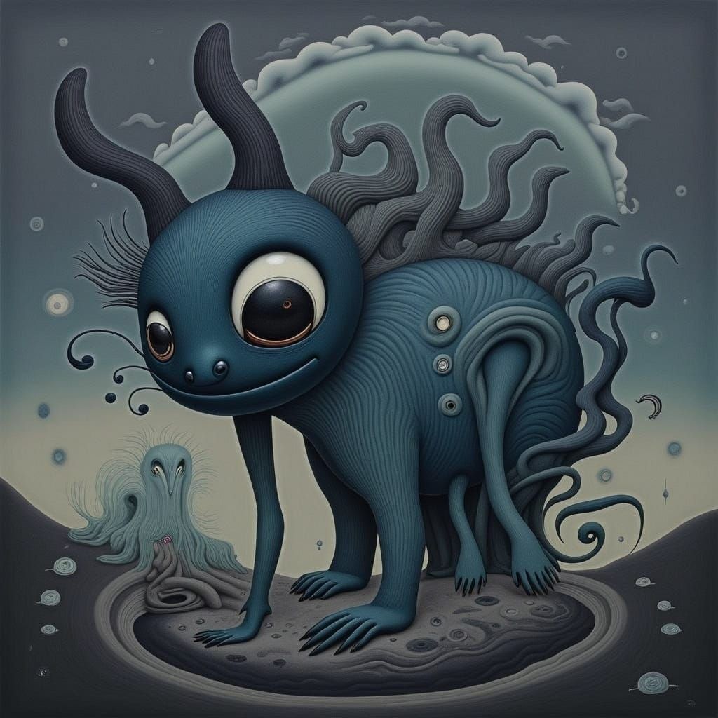 Cloud Monster in Stormy Sky: Dark Fantasy Art