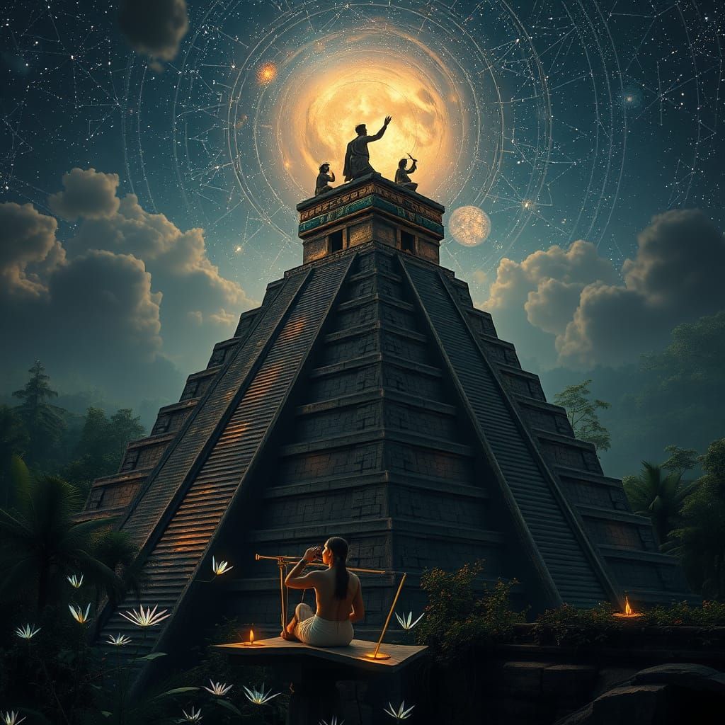 Mayan Astronomers Studying Fractal Constellations