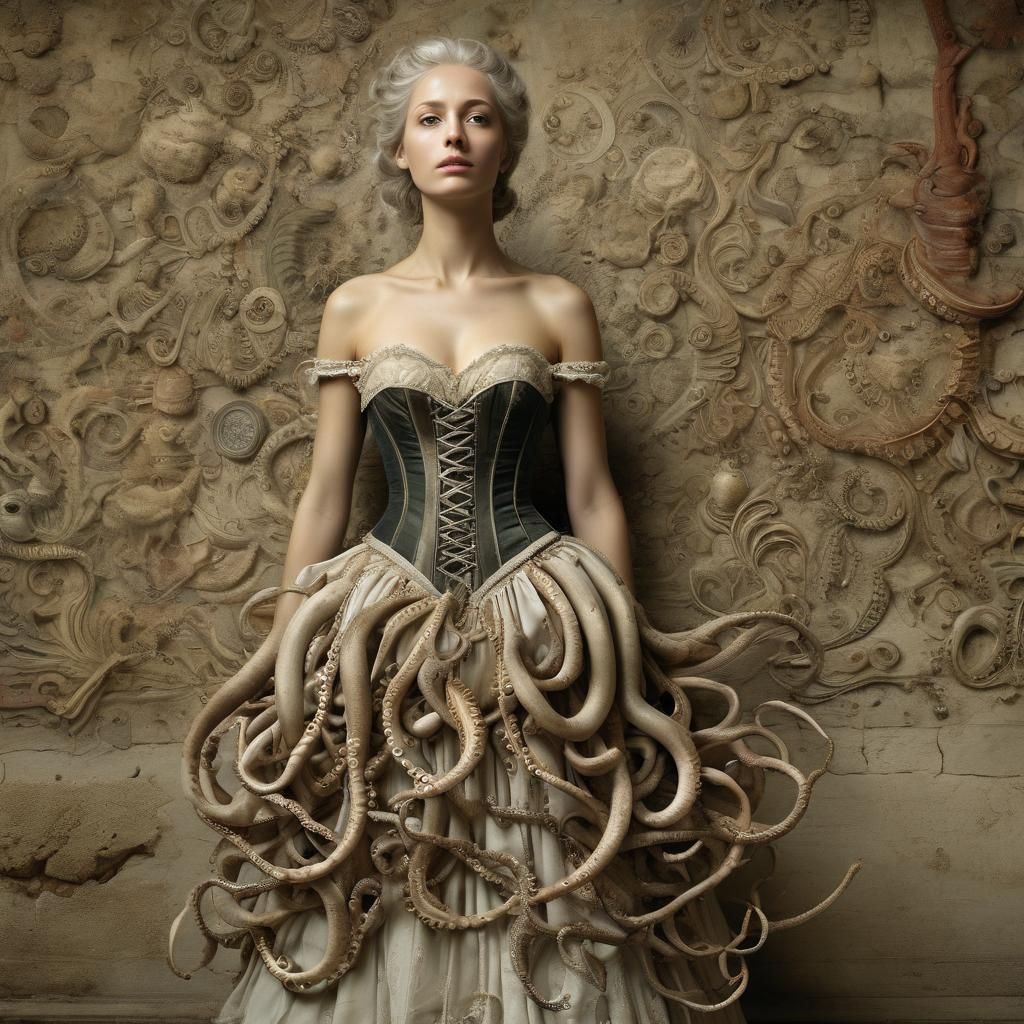 Surreal Octopus Corset in Massurrealist Style