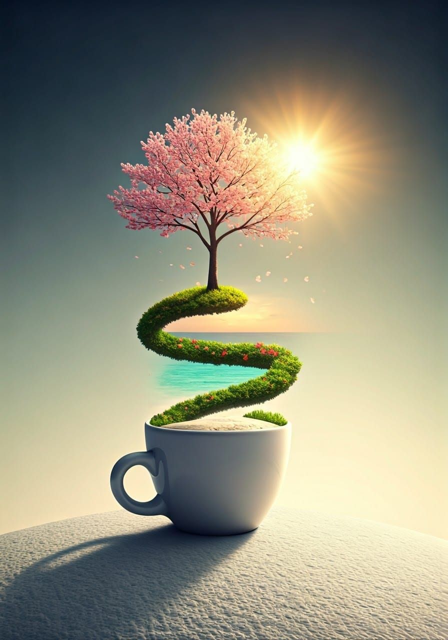 Rising from a tea cup