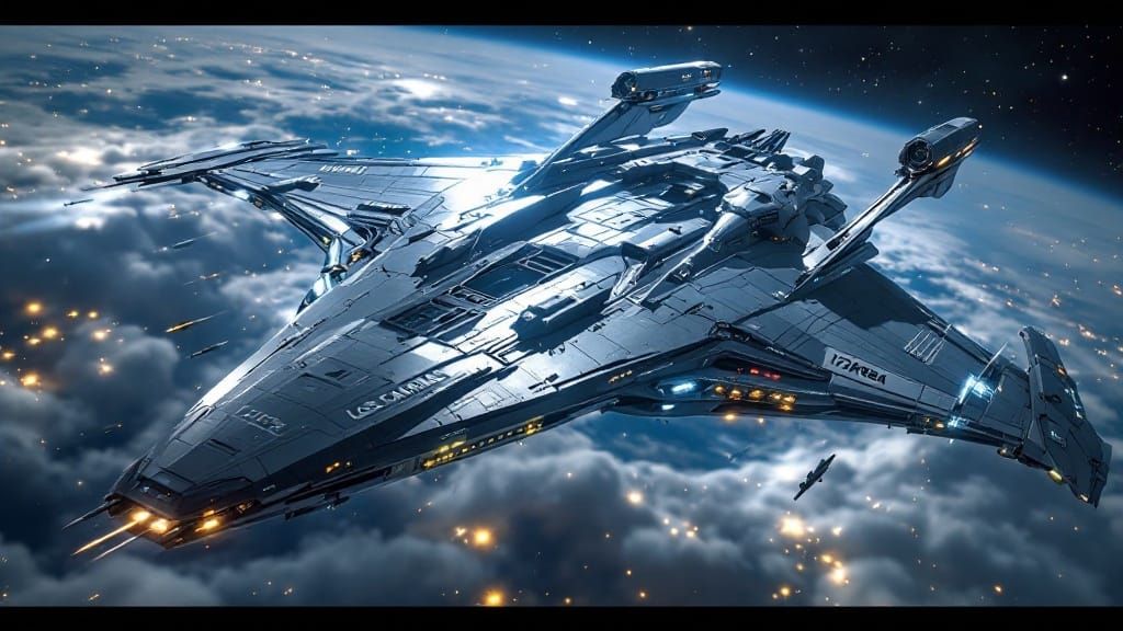 Gargantuan Space Ship Dominates the Cosmos in Photorealistic...