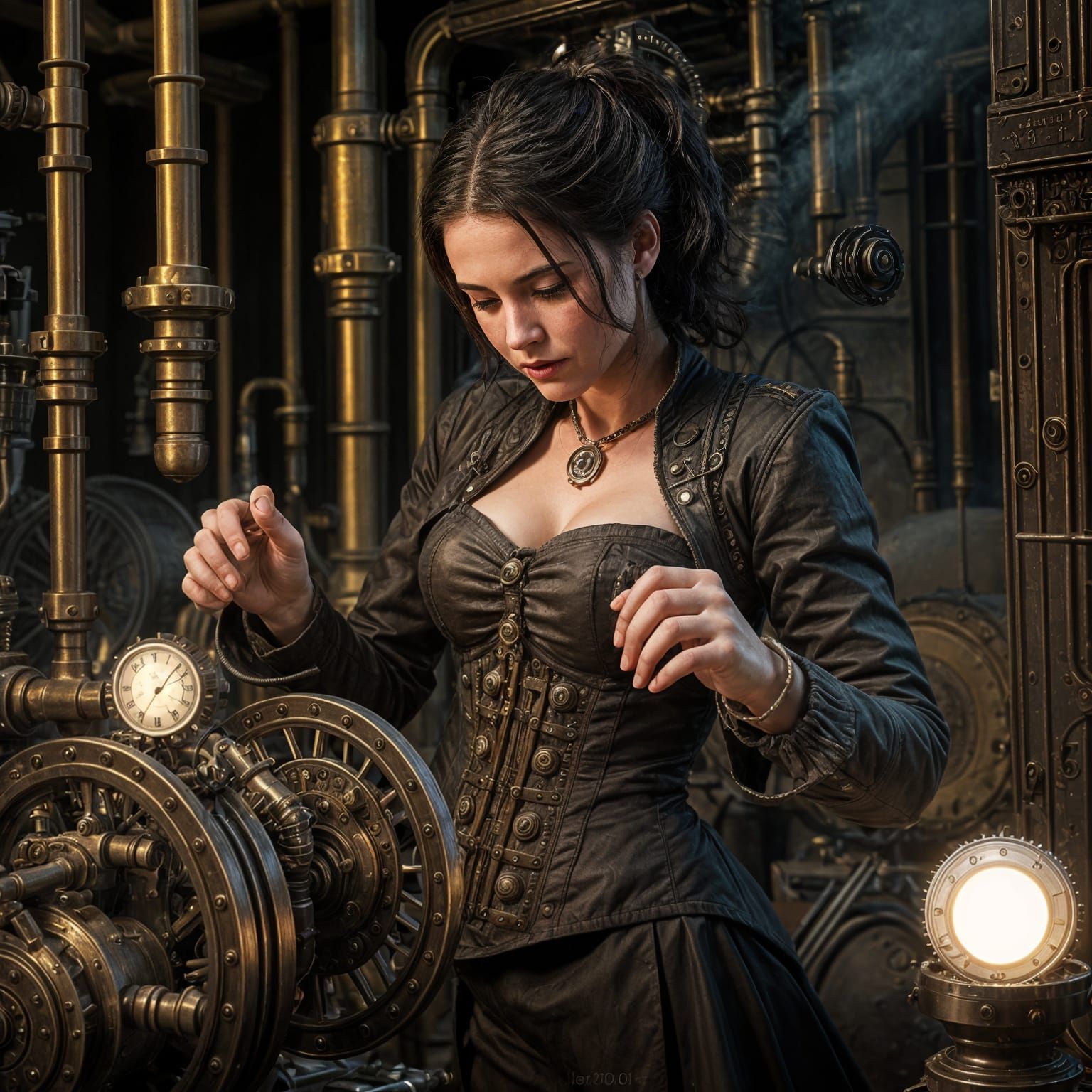 Steampunk Inventor Repairs Vintage Difference Engine