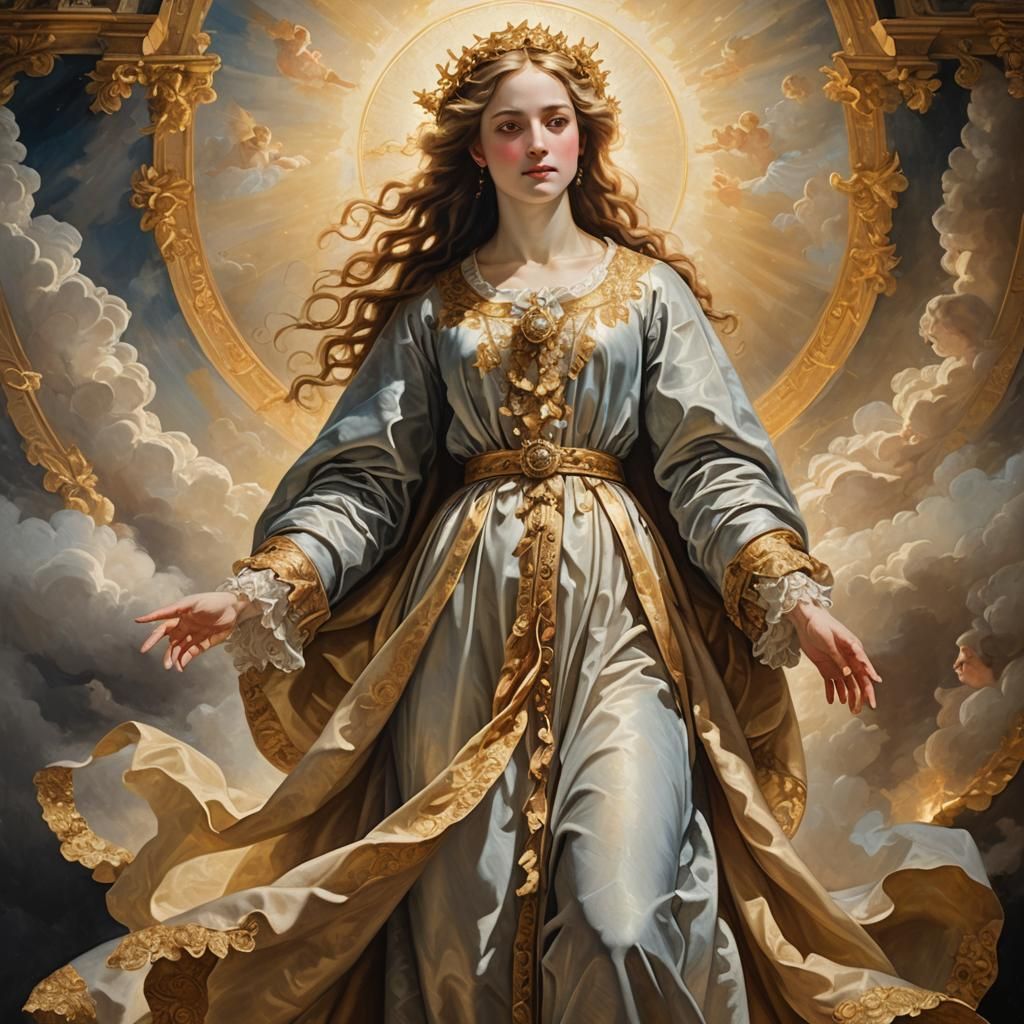 Baroque Portrait: Mary in Heavenly Light