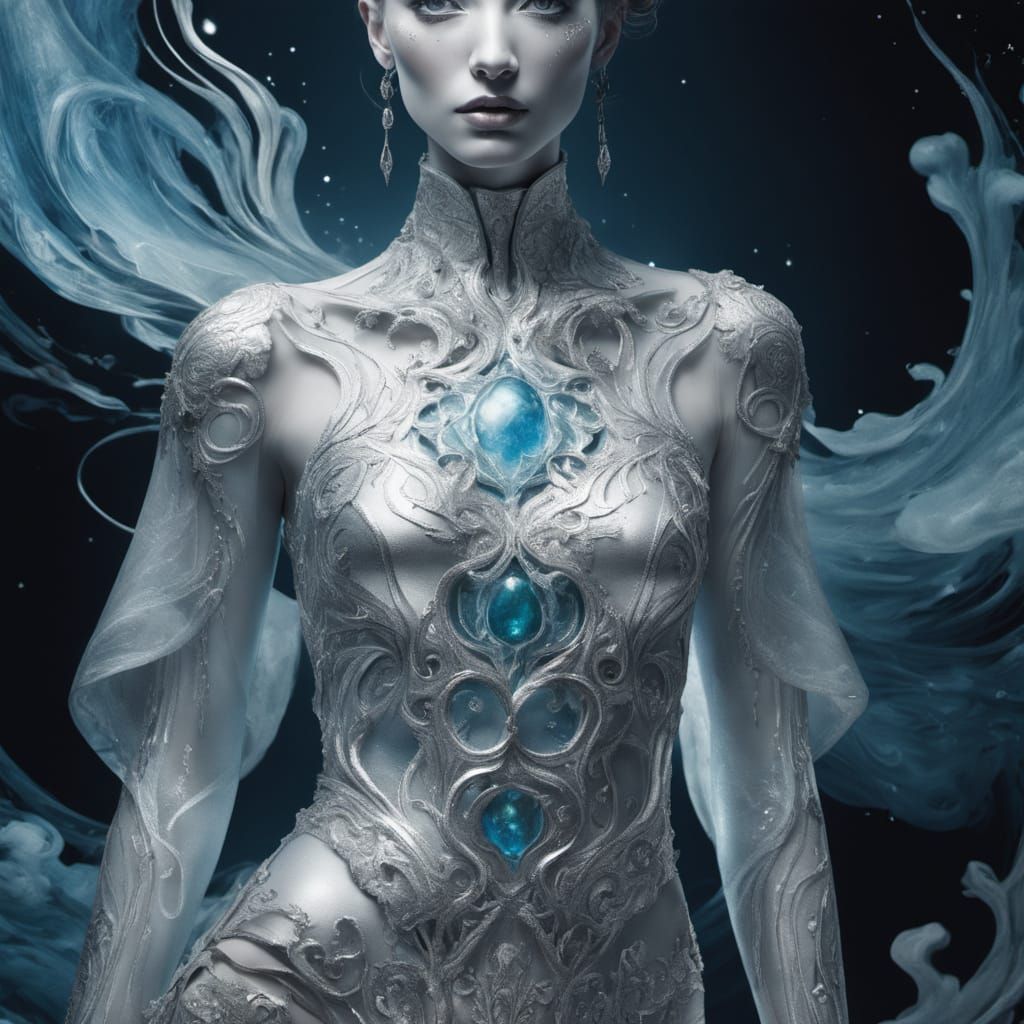 Celestial Beauty in Ethereal Silver Etchings