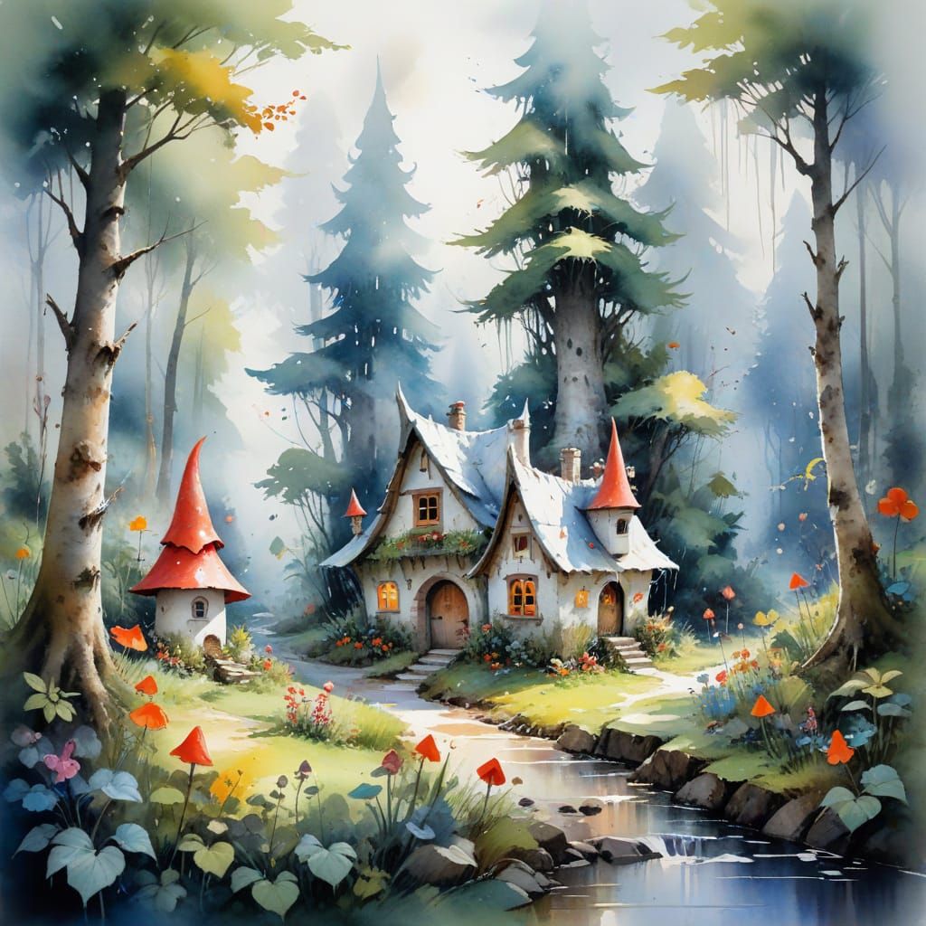 Whimsical Gnome Village in Enchanted Forest