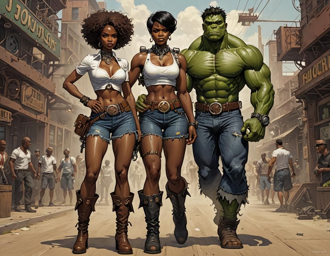 Eldritch Steampunk Hulk Protects Enigmatic Companion