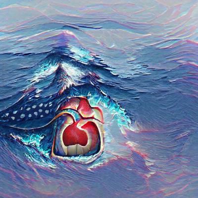 Abstract Ocean Swirls in Blue and Green