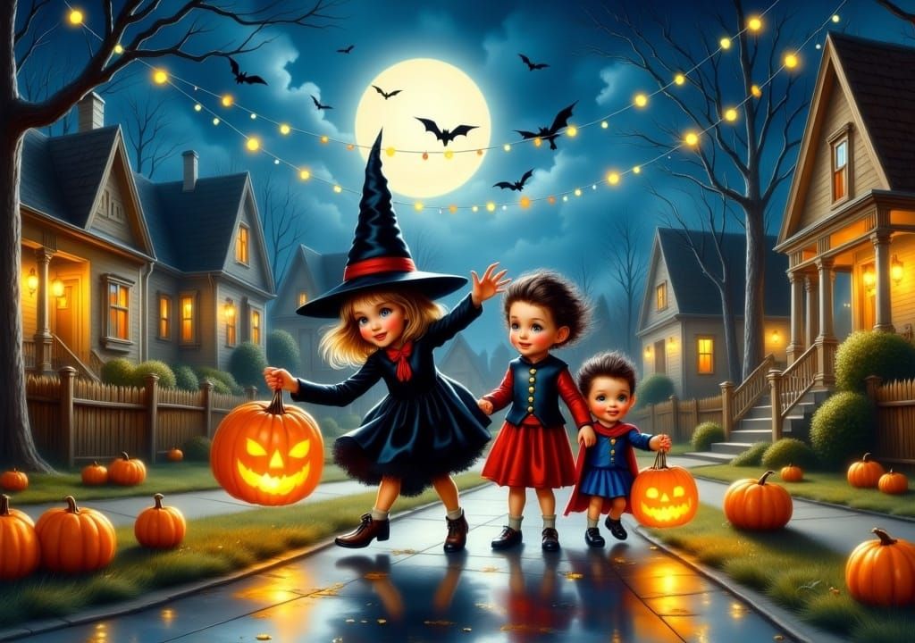 Halloween Night Out in Rockwell and Burton Style