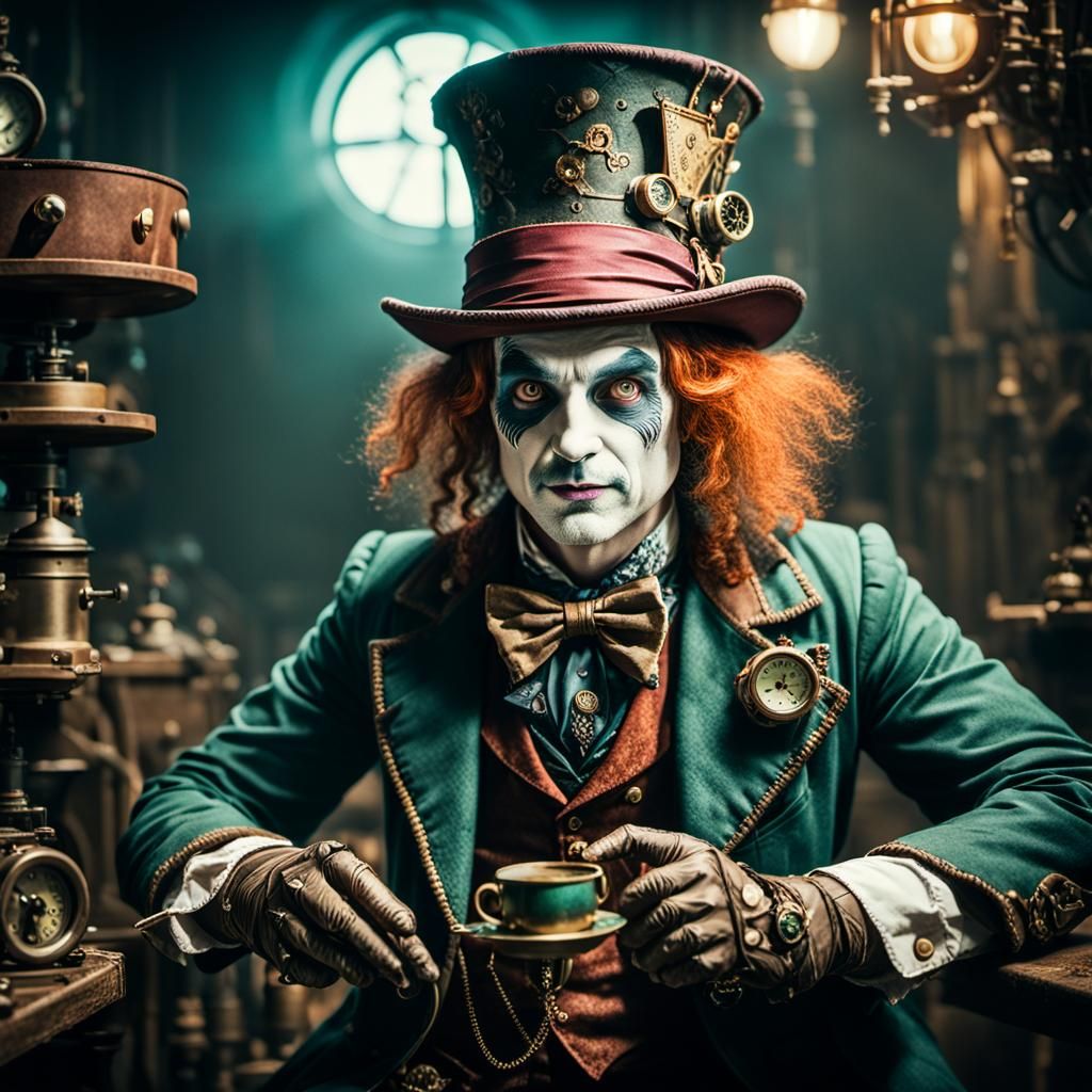 Steampunk Mad Hatter Cinematic Film Still