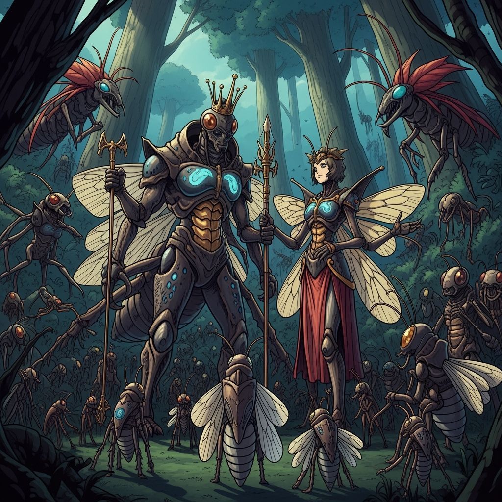 Plasectile King and Queen in Studio Trigger Style Forest