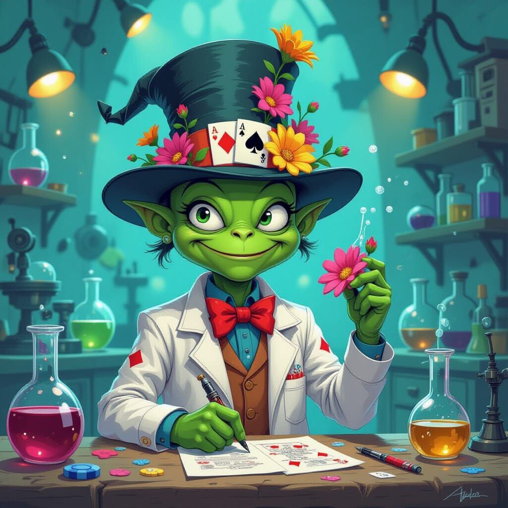 Alien Mad Scientist Crafts Living Flower Hat