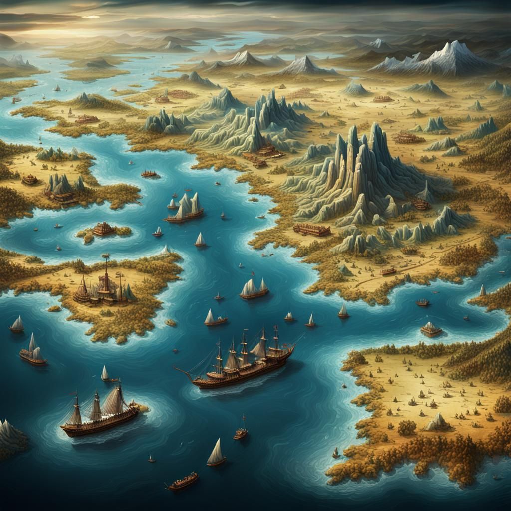 Detailed Ancient Map of a Southern Land