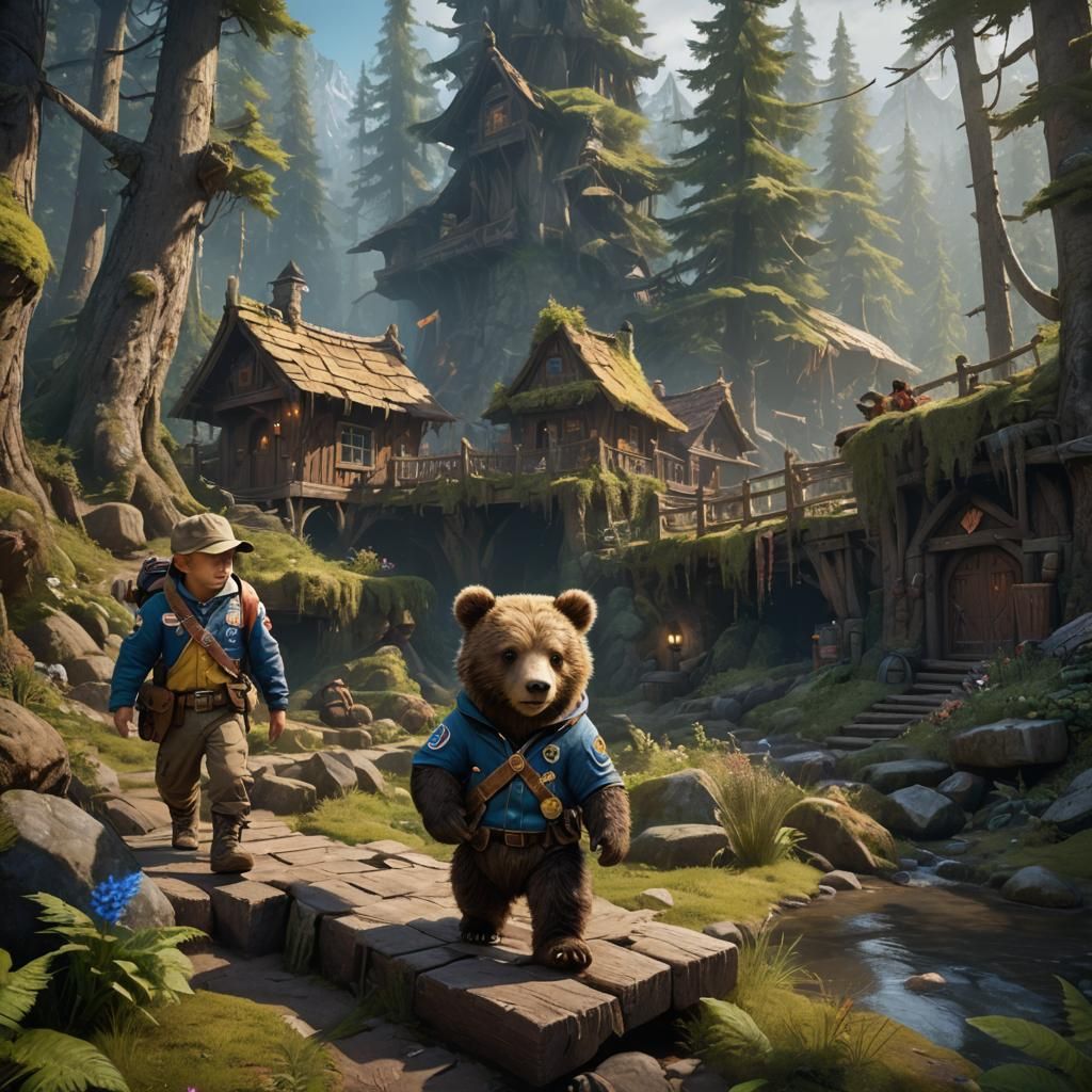 Bear Cub Attends Club Scouts: Fantasy Concept Art