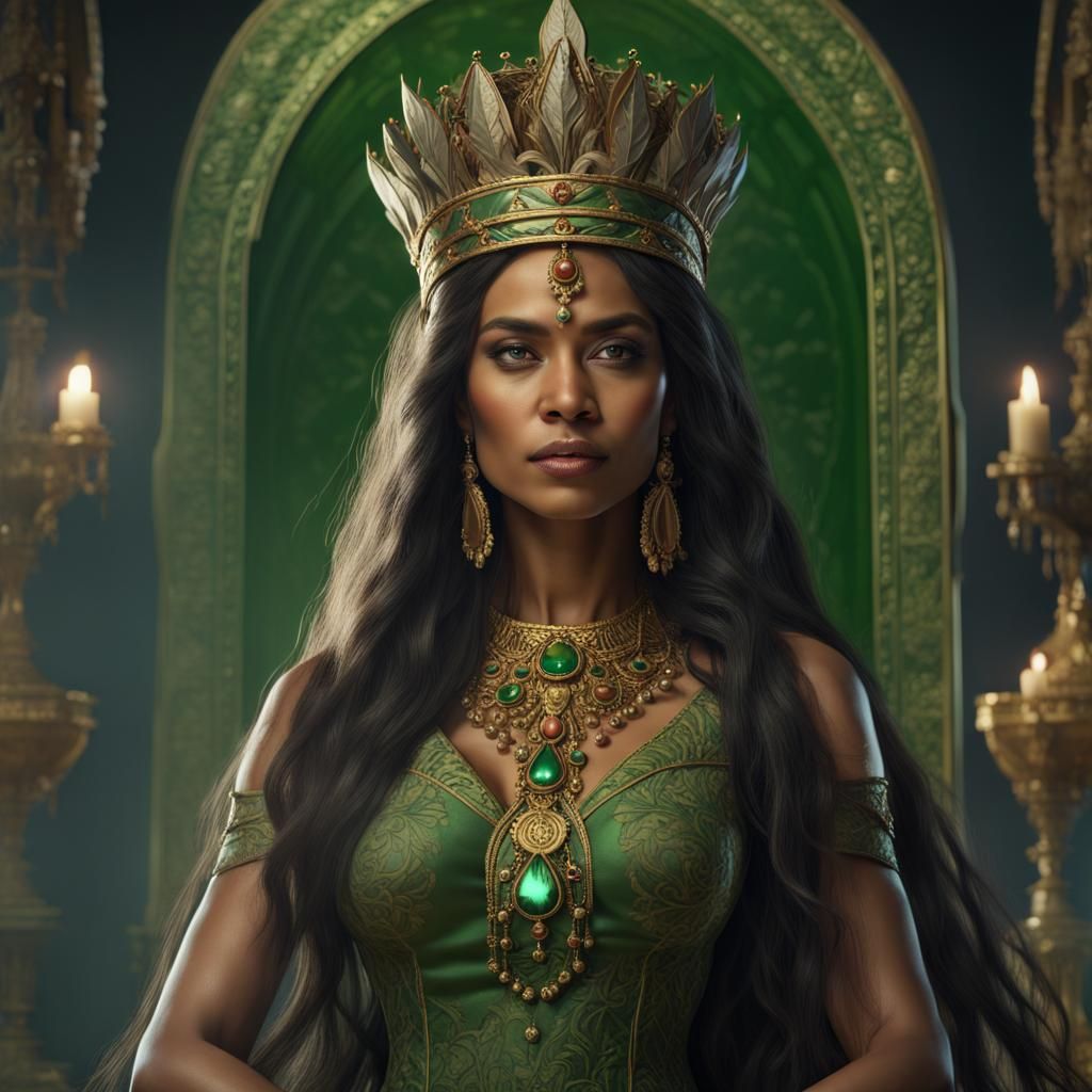 Amerindian Queen as Empress Tarot Card in Digital Art