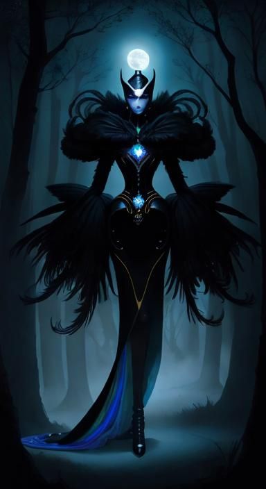 Surreal Alien Warrior Portrait in Noir Baroque Style